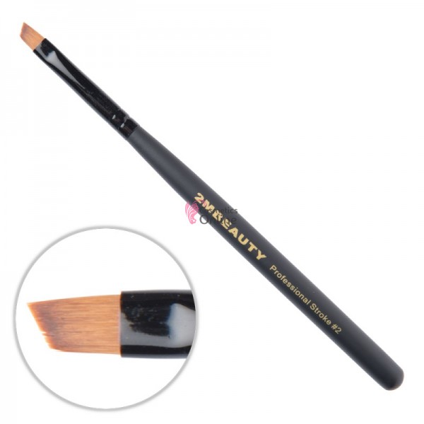 Pensula pentru gel 2M Black Beauty din par natural One Stroke nr. 02